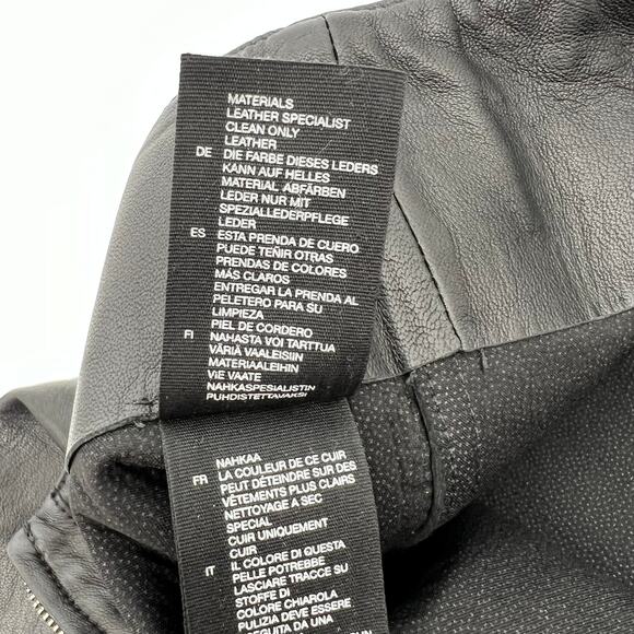 & Other Stories 100% Leather Black Mini Skirt Women's Size 10 - Picture 8 of 8